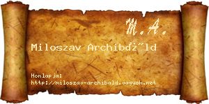 Miloszav Archibáld névjegykártya